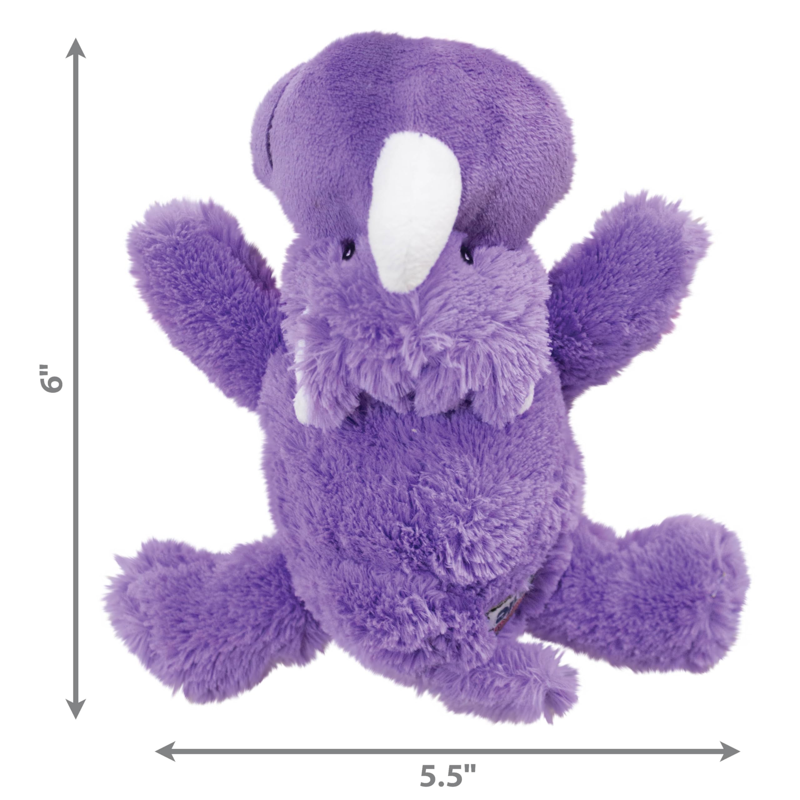 KONG - Cozie™ Rosie Rhino - Indoor Cuddle Squeaky Plush Dog Toy - For Small Dogs, Purple - Image 4