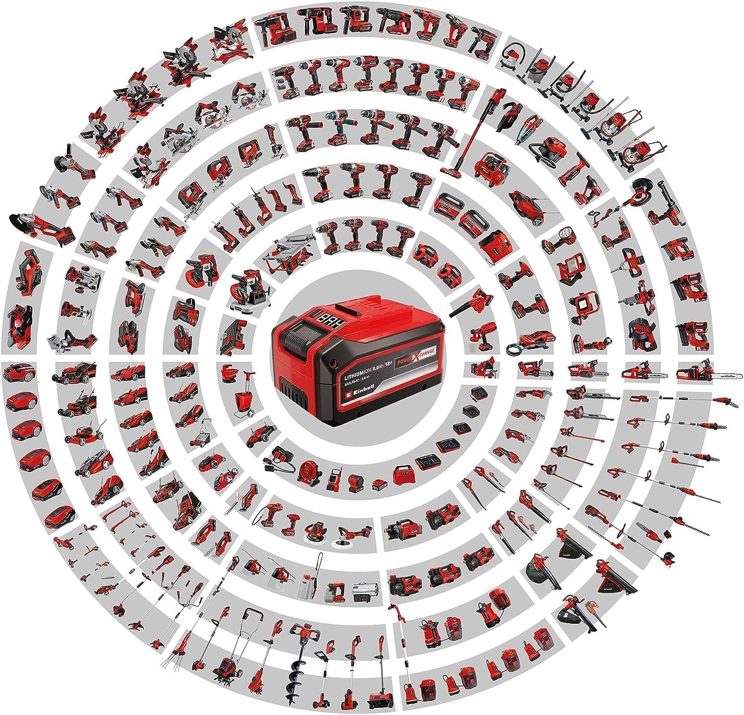 Taladro percutor con batería TE-CD 18/2 Li-i +64 PXC de Einhell (18 V, 44 Nm, engranaje de 2 veloc., incl. 2 baterías 2,0 Ah, cargador rápido, maletín y set de acces. de 64 piezas)