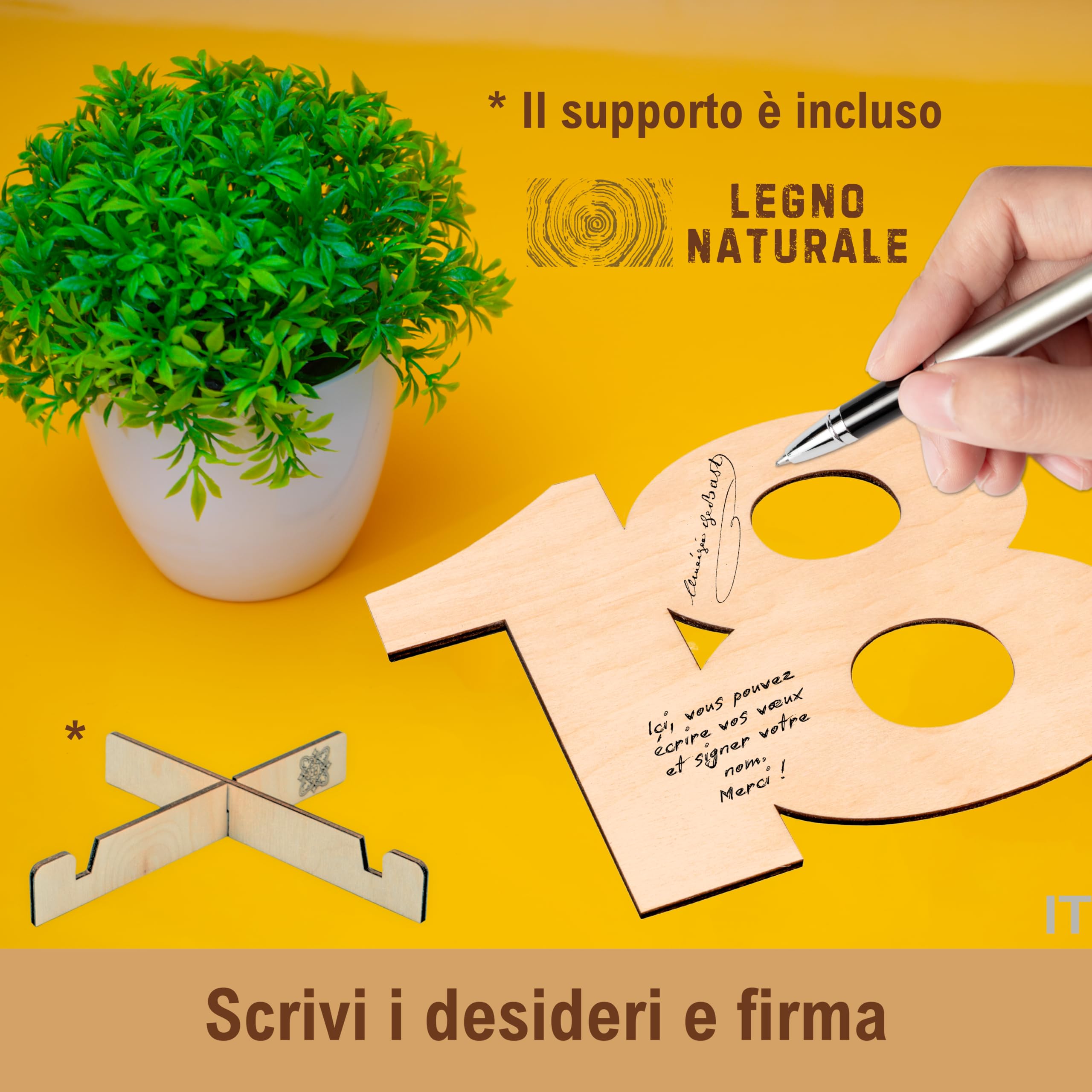 18 Decorazioni Numeri in Legno Supporto - Bomboniere 18 Anni Ragazzo - Decorazioni 18 Anni Ragazza