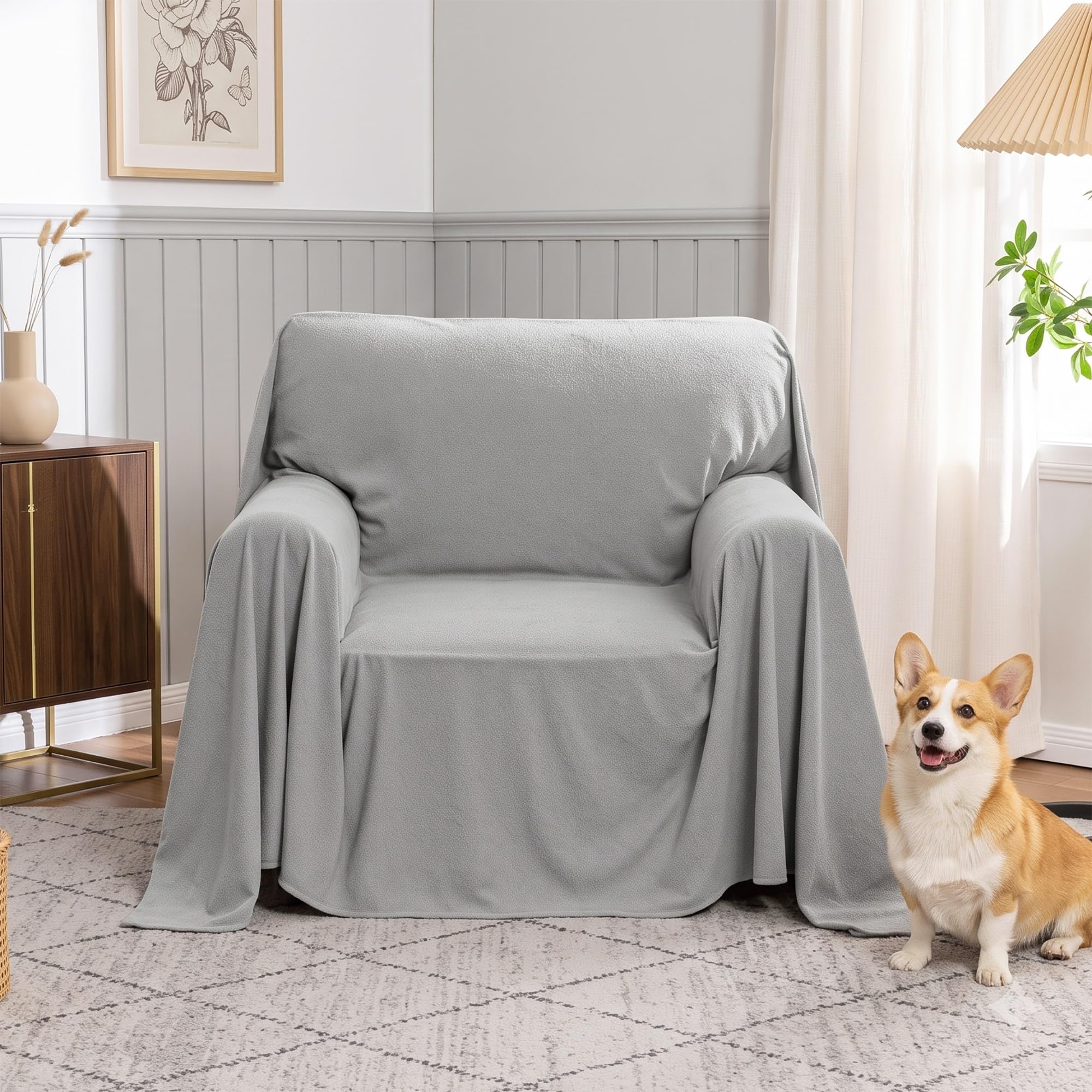 MYSKY HOME Kratzschutz für Sofa, Sofa Überzug, Sofaschutz Katze, Schonbezüge Couch, Sofa Cover