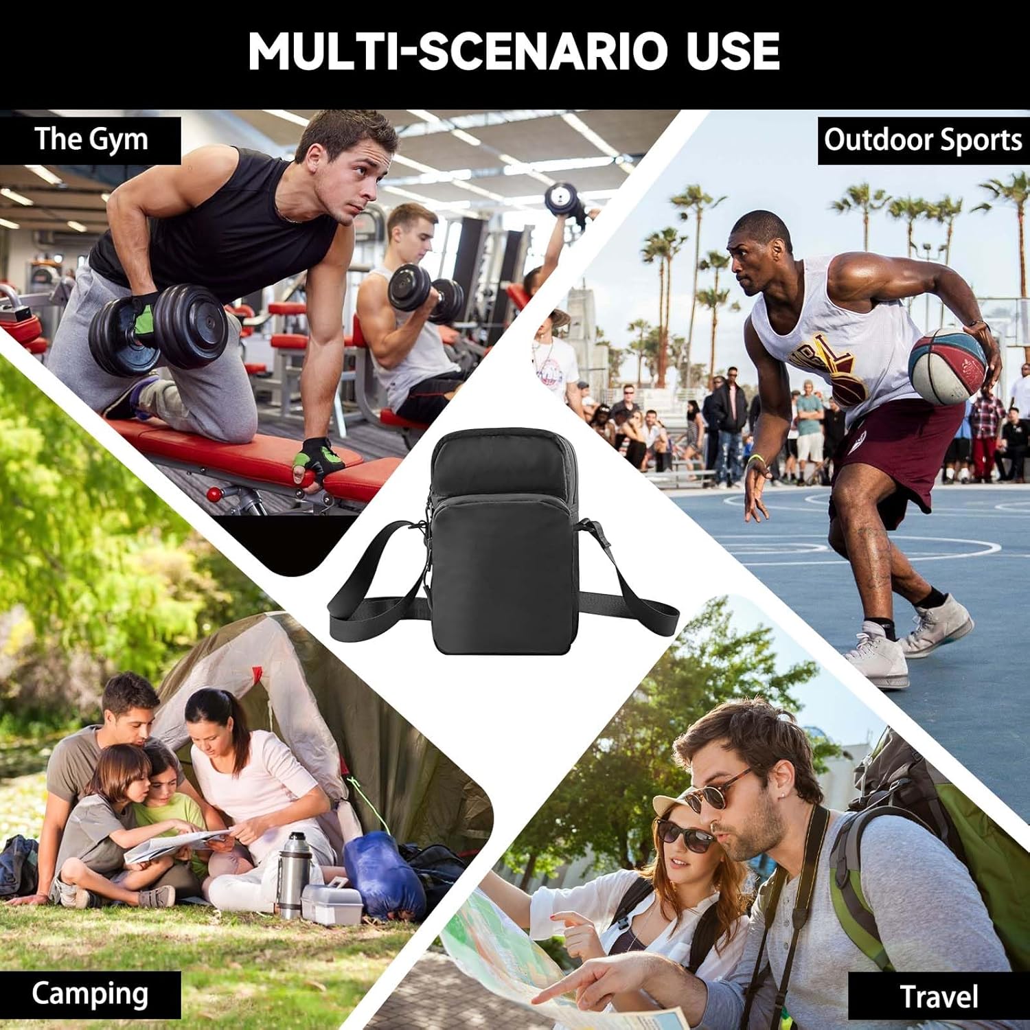 Magnetic Gym Bag, Magnetic Golf Pouch, Small Gym Bag for Men, Gym Accessories for Men, Large Capacity with Secure Magnets, Gym Workout, Travel Bag, Black - Image 4