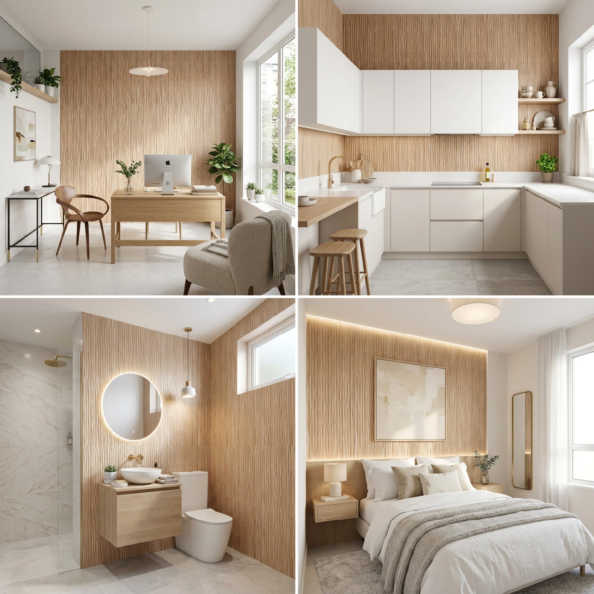 Grace Baltic Panneaux muraux 3D de qualité supérieure - Revêtement mural - Revêtement en PVC - Décoration murale - Autocollants muraux élastiques de 1 mm d'épaisseur (‎Arbre À Cendres)