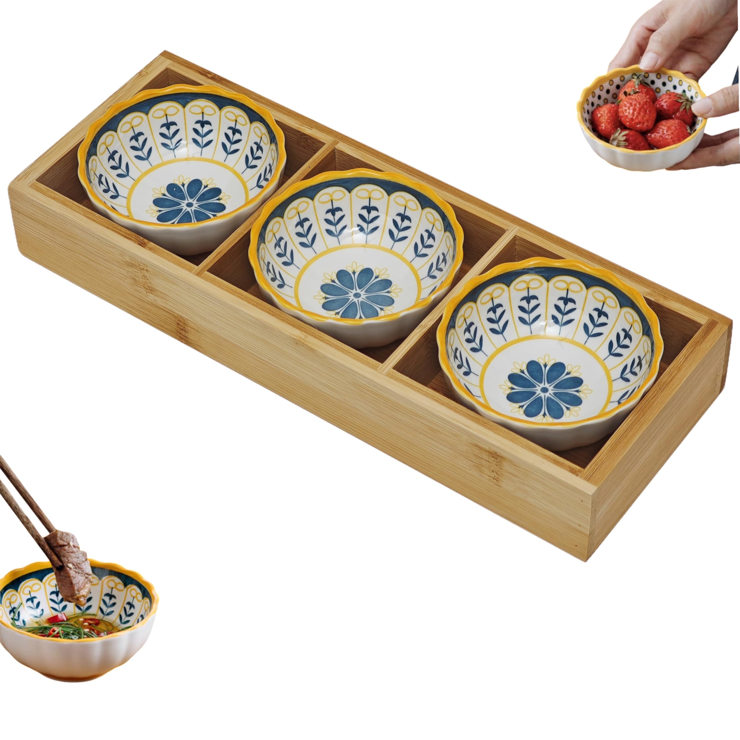 Amazon | 豆皿 小皿 セット 陶器 食器 お節皿 おせち料理用 仕切り付き