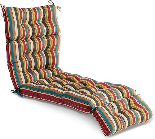 Greendale Home Fashions Cojín para tumbona exterior de 72 x 22 pulgadas, Adobe Stripe