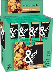 Enjoy Barra Zero Açúcar Banana e Nozes 25g – Caixa com 12 Barras (300g)
