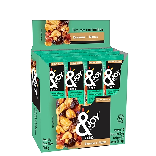 Enjoy Barra Zero Açúcar Banana e Nozes 25g – Caixa com 12 Barras (300g) Enjoy Barra Zero Açúcar Banana e Nozes 25g – Caixa com 12 Barras (300g)