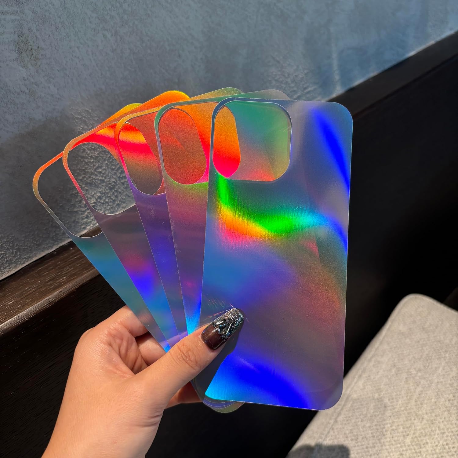 5 Pcs DIY Mirror Card for iPhone 11 12 13 14 15 Case - Mirror Insert Cards for Stickers, Photos, for iPhone Case 6.1 Inches image 5