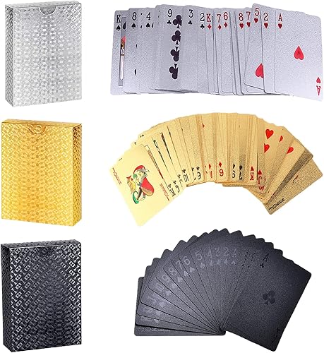 Cartas de póker impermeables de 24 K con diseño de diamante de aluminio de 24 K tarjetas de póker con dados de poliedro para accesorios de truco