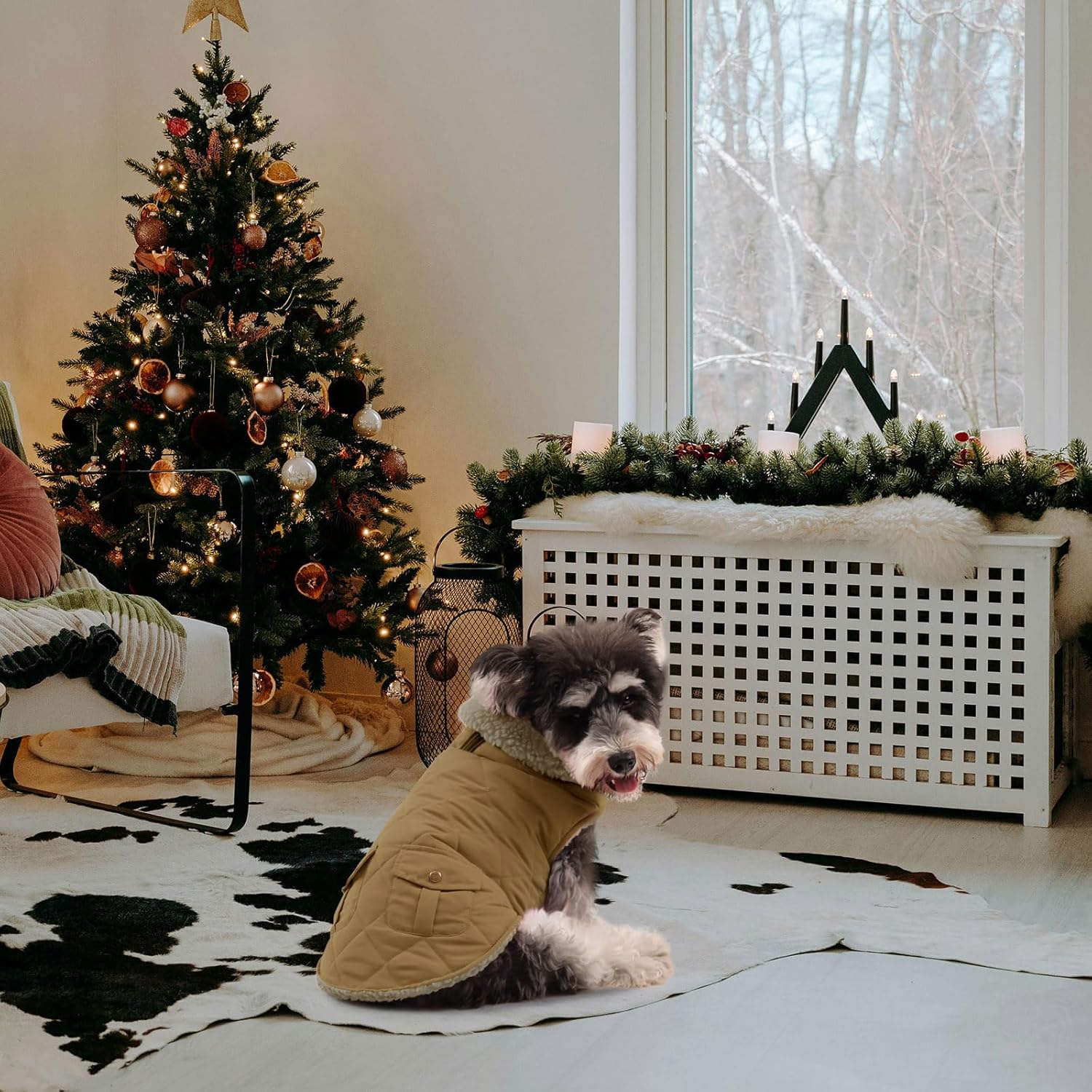 Queenmore Warm Puffer Dog Jacket, Quilting Winter Coat Ultra Thick Plush Lining with Storage Pockets (Dark Navy, X-Small) - Image 7