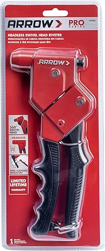 Miniatura 8 de Arrow RT300S - Herramienta de remache giratoria sin cabeza con una sola mano, remachadora manual para metal, tela, cuero y reparación automática,