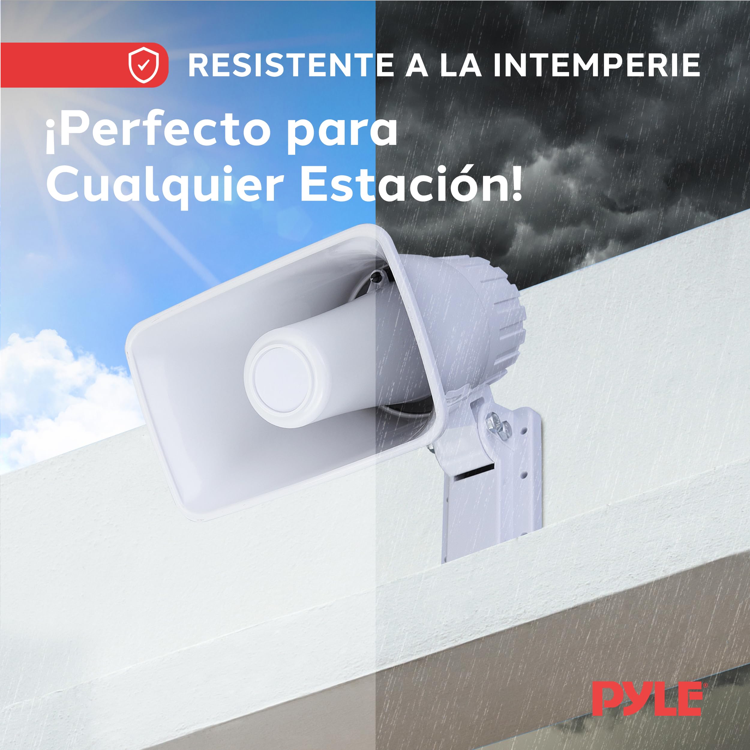 Pyle Altavoz PA para Interior/Exterior - Altavoz PA Portátil de 8” con Impedancia de 8 Ohmios y Potencia Pico de 65 Vatios - Soporte de Montaje y Accesorios Incluidos