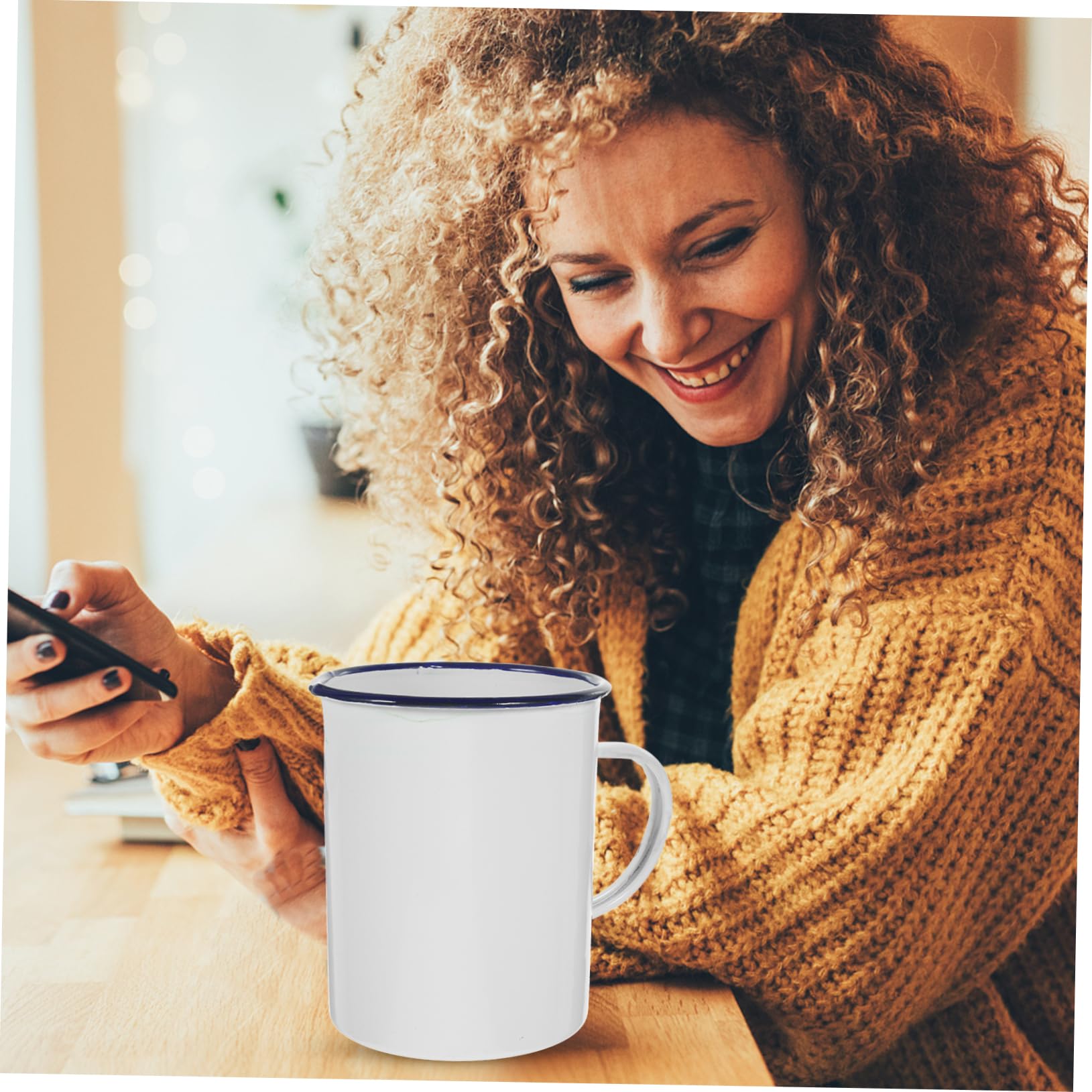 Alipis 3 Stück Retro Email Becher Robuster Kaffeebecher für Camping Zuhause aus Langlebigem Emaille Material für Tee Milch Heiße und Einfache Design