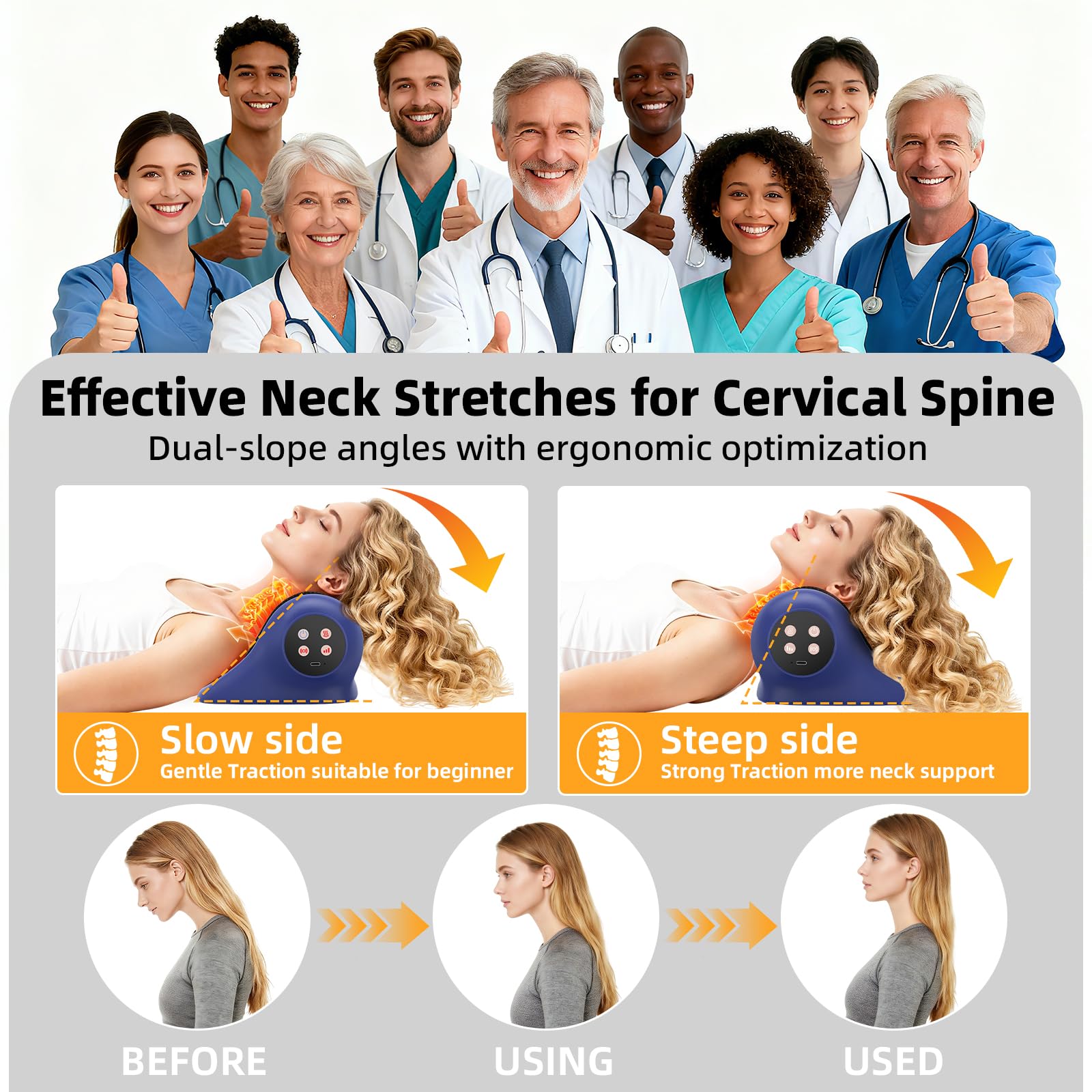 Masajeador Cervical y Espalda InaláMbrico para Dolor 3 EN 1 Masajeador Cervical con Calor y Vibración Alivia las Molestias con el Masajeador de cuello y cervicales y Espalda