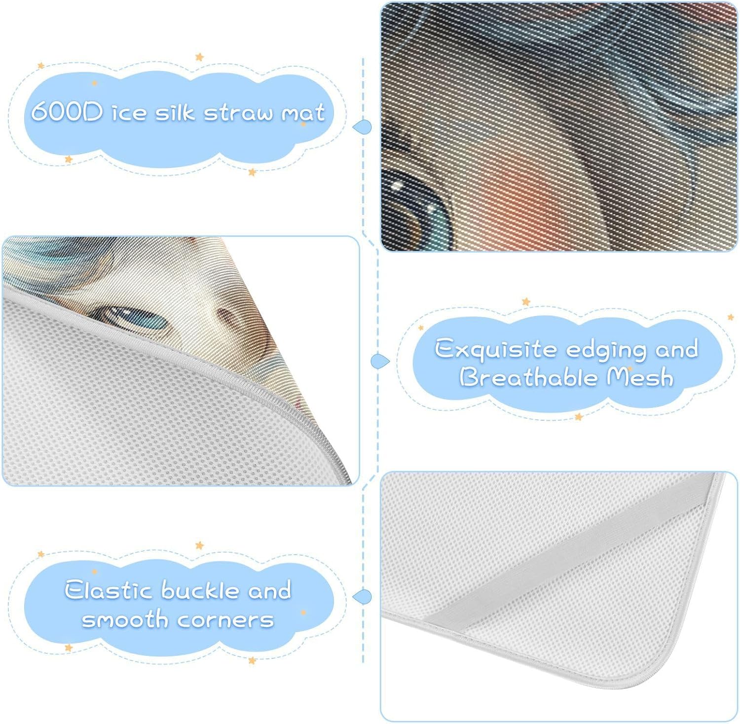 Cartoon Cute White Unicorns Cooling Baby Bassinet Mattress 28" x 52" Washable Mattress pad for Baby&Toddler