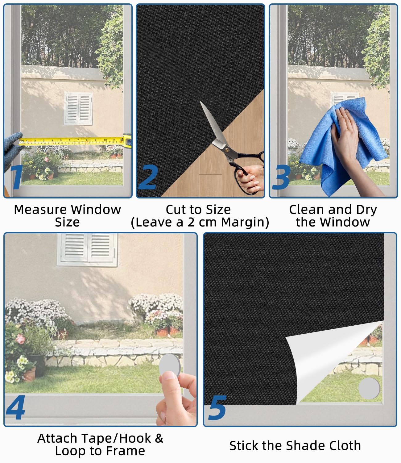 Tenda oscurante per interni, 300 x 145cm, 100% oscurante, tenda a rullo per interni, oscuranti finestre, tenda oscurante finestra, protezione solare, facile da installare, portatile per viaggio