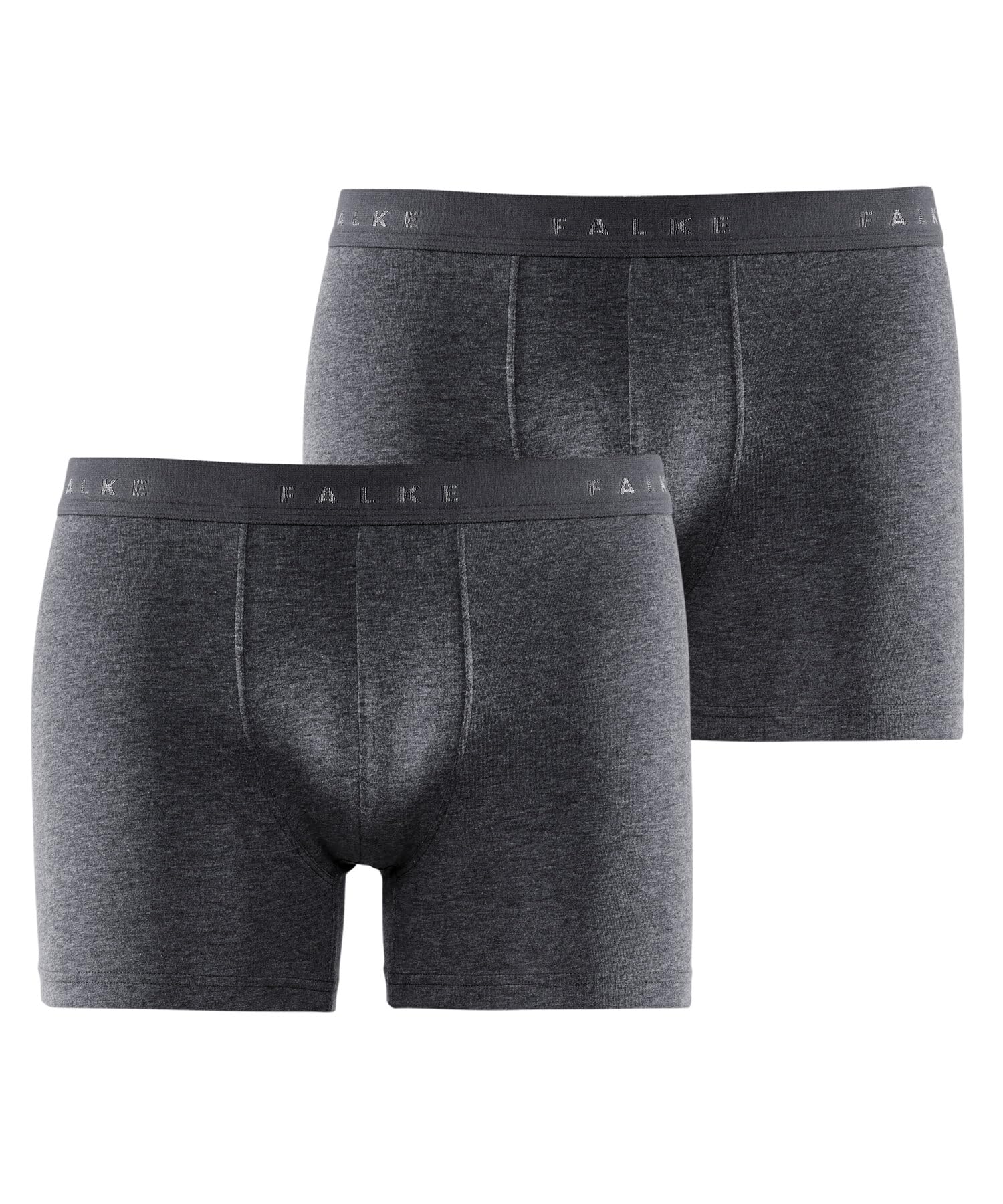 FALKE Men's Daily Comfort 2-Pack M BX Baumwolle atmungsaktiv 2 Stück Boxer Shorts, Grau (Dark Grey -Heather Melange 3278), L