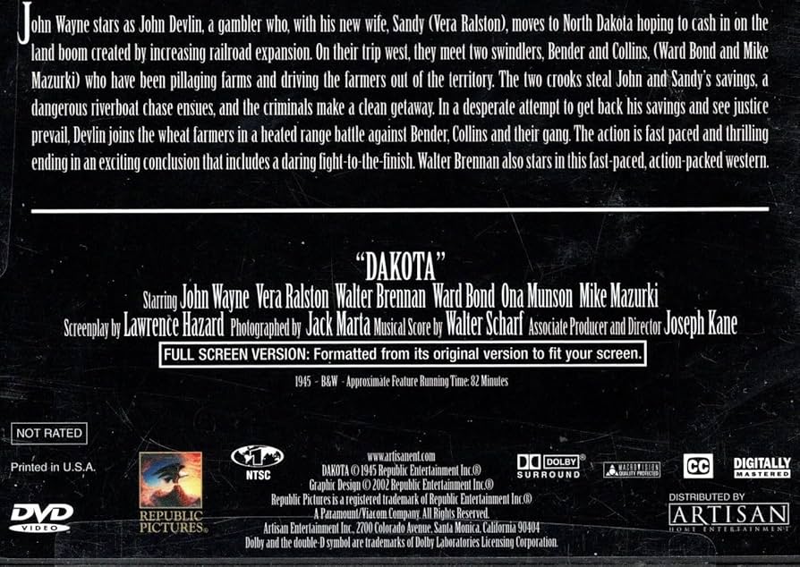 Amazon.com: Dakota [DVD] : John Wayne, Vera Ralston, Walter