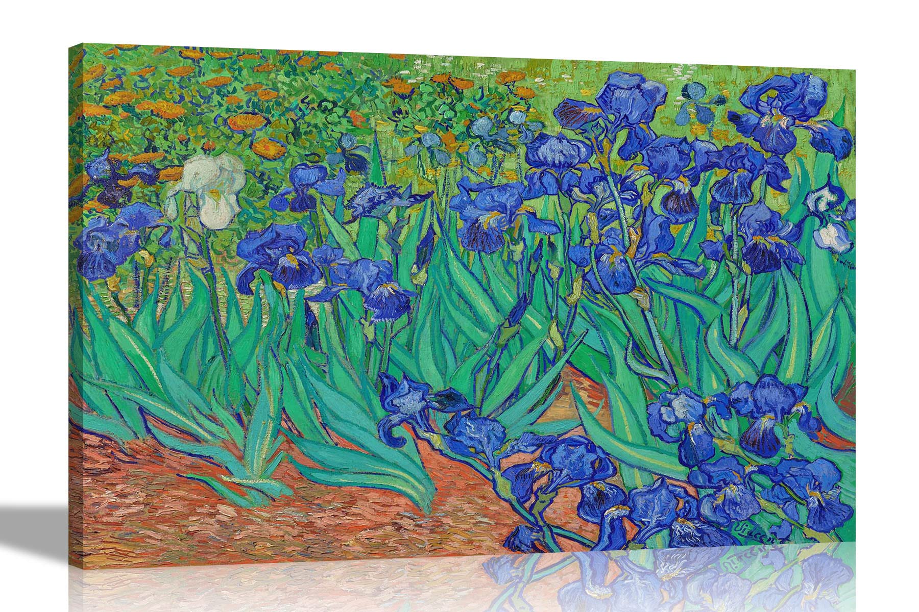 Artley Prints Ireses By Vincent Van Gogh Floral Canvas Wall Art Prints | Framed Botanical Pictures | Abstract Artwork For Living Room, Bedroom, Home And Office 60 X 40Cm (24 X 16 Inches) A2