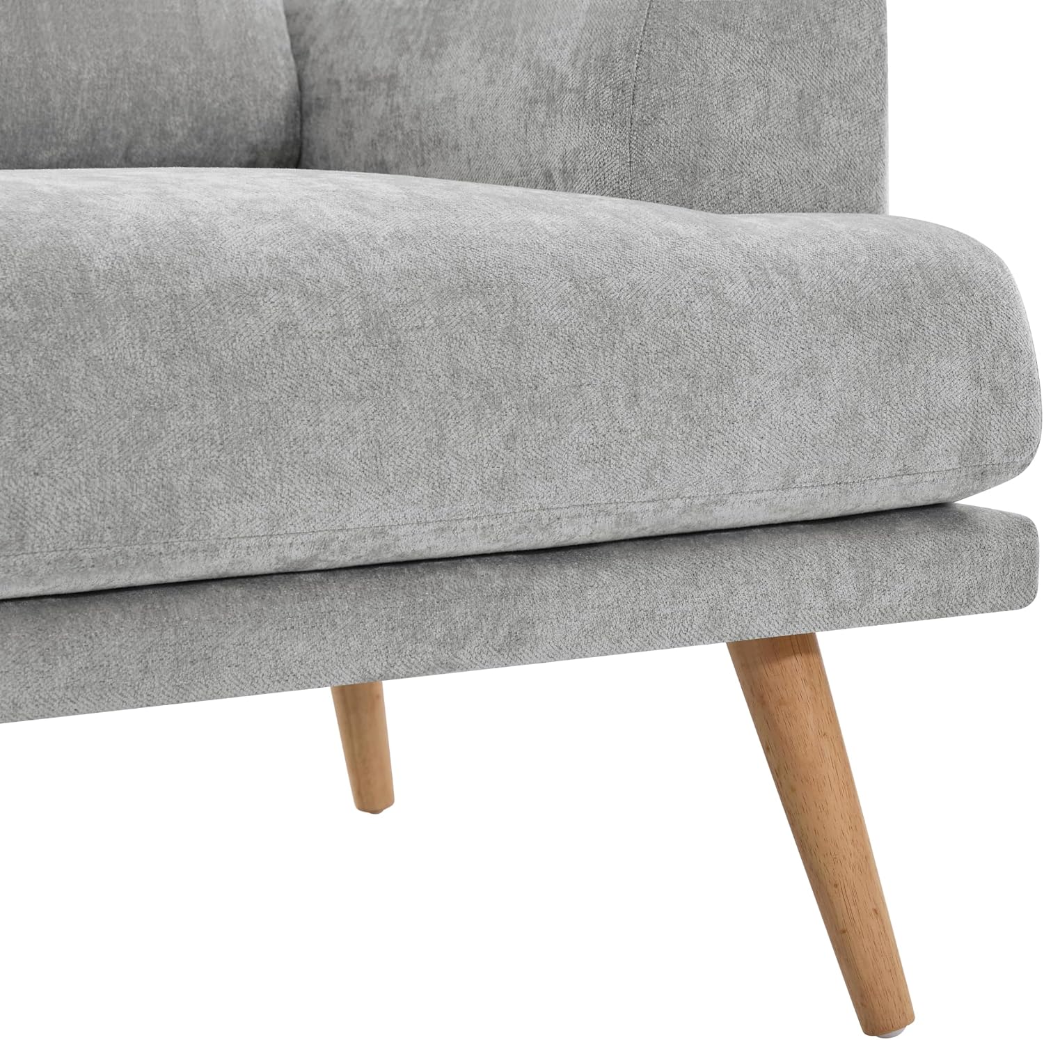 P PURLOVE Stylish 3-Seater Sofa, Minimalist 79.9" Sofa Couch for Living Room, Grey