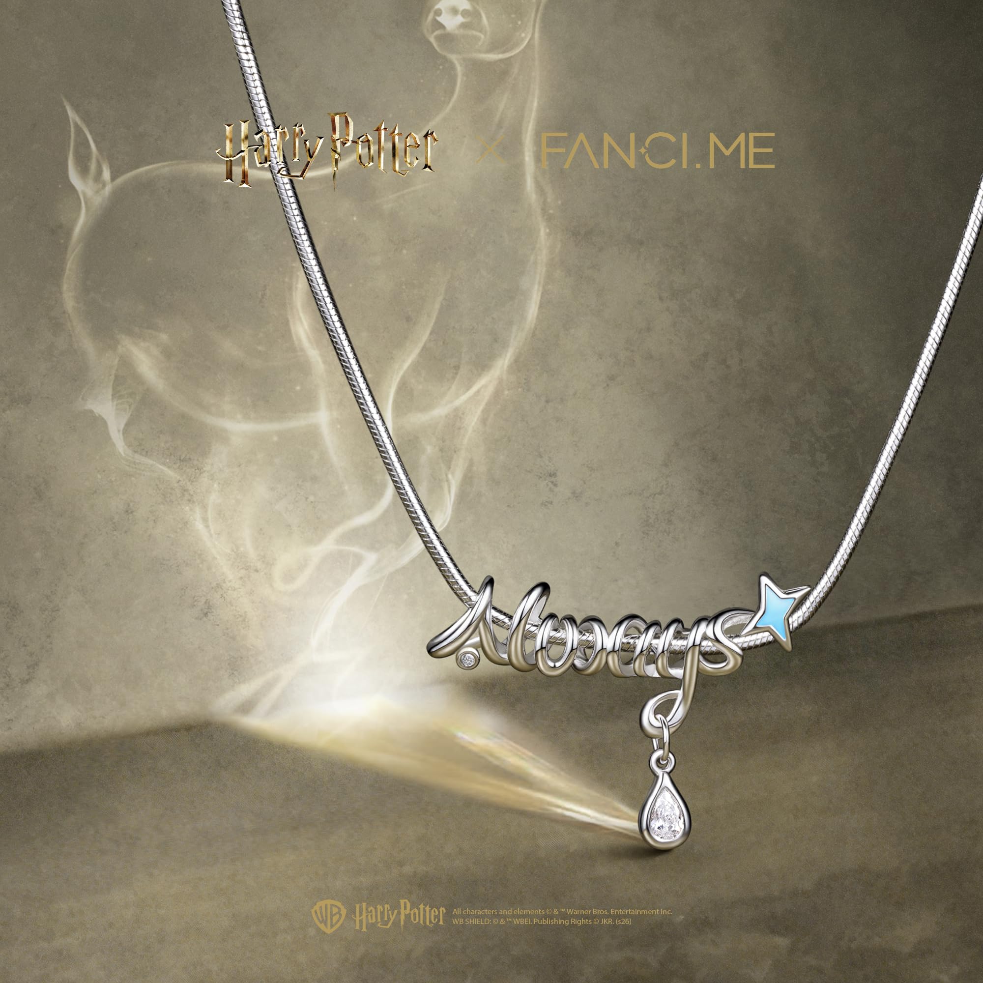 FANCIME Harry Potter x Kollaboration - Always Halskette Armband, Silber, Sterling Silber Schmuckgeschenke für Damen Mädchen