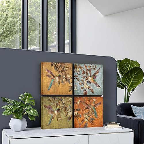 Miniatura 5 de sechars Lienzo decorativo para pared, diseño de colibríes, flores, pájaros, pinturas, decoración de colibrí, para decoración de dormitorio y cocina