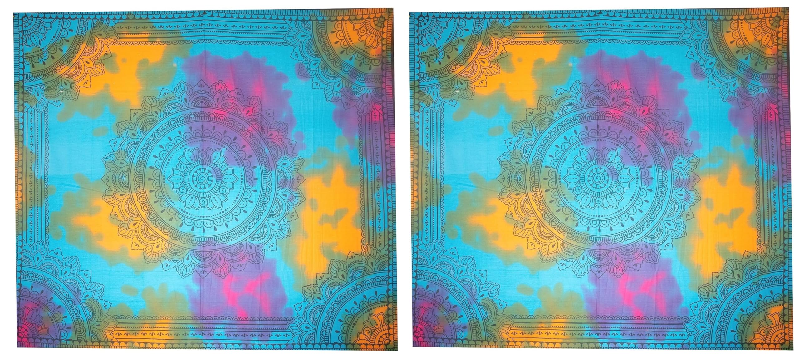 BRICOMIRAS Toalla de Playa Grande antiarena con diseños Mandala | Ideal como Manta, Pareo y Toalla Grande para la Playa o Piscina | Espaciosa y Repelente a la Arena (2X Multicolores)