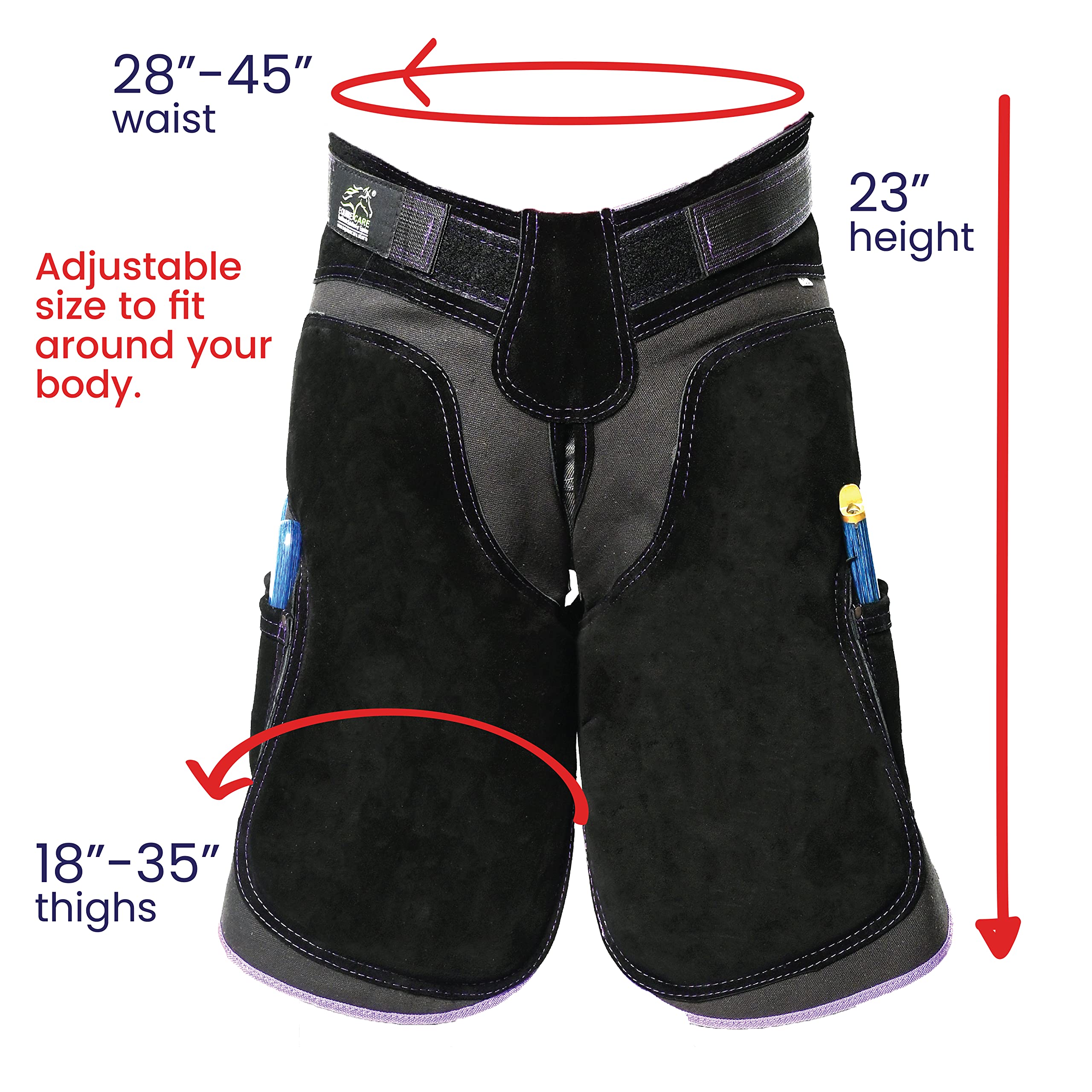 Equine Care Delantal Farrier con 4 bolsillos para cuchillos y 2 imanes para uñas, para zapatos de caballo, 23 pulgadas, 59 cm