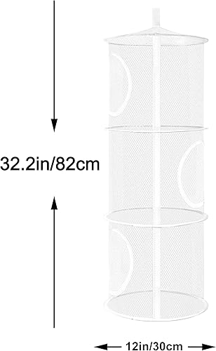 Miniatura 3 de 2 piezas de almacenamiento para animales de peluche, red plegable para animales de peluche o organizador de hamaca, con 3 compartimentos, red de