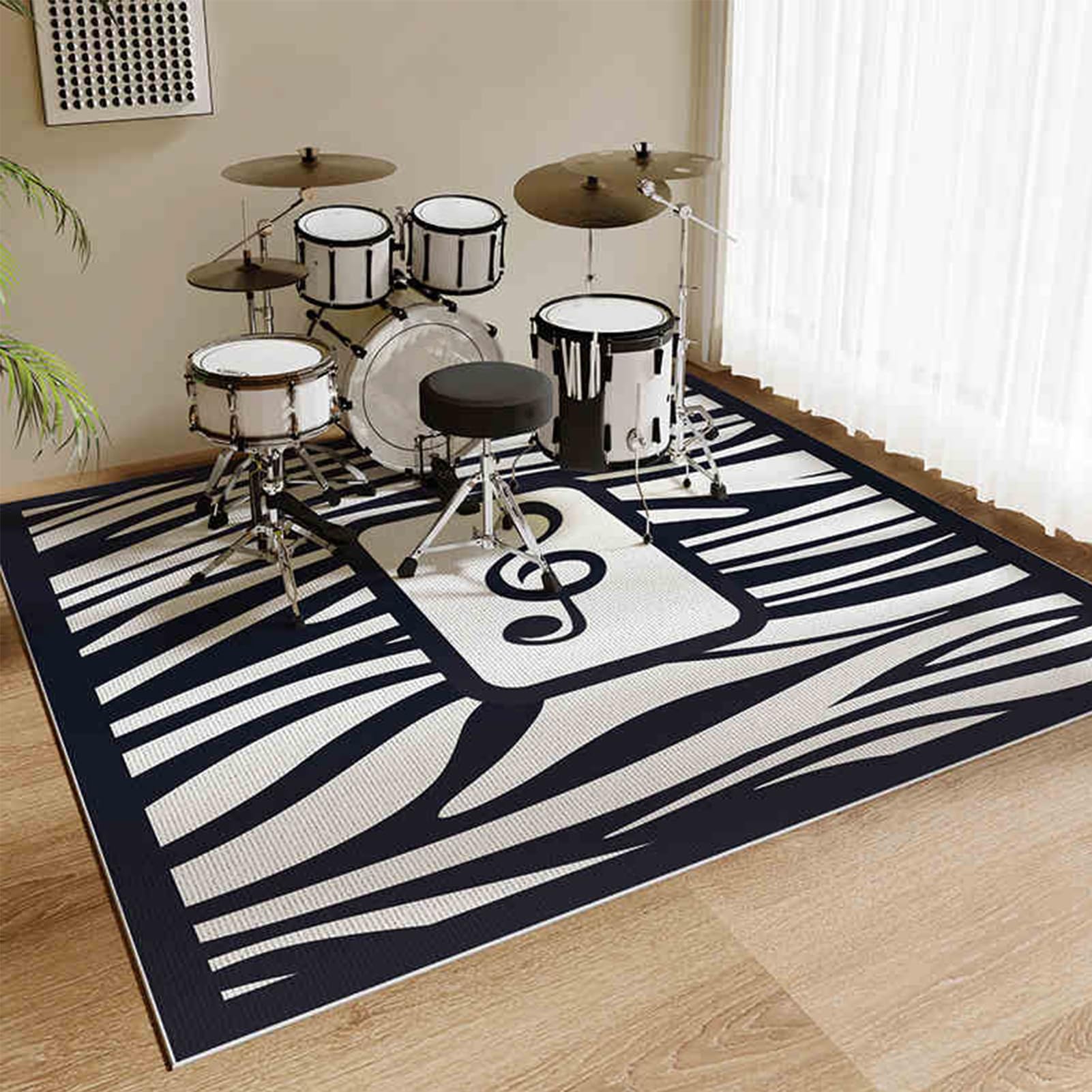 Mata na baterie, dźwiękoszczelna mata bębnowa, instrumenty muzyczne mata podłogowa 140 x 100 cm, mata ochronna, akcesoria perkusyjne, wykładzina antypoślizgowa