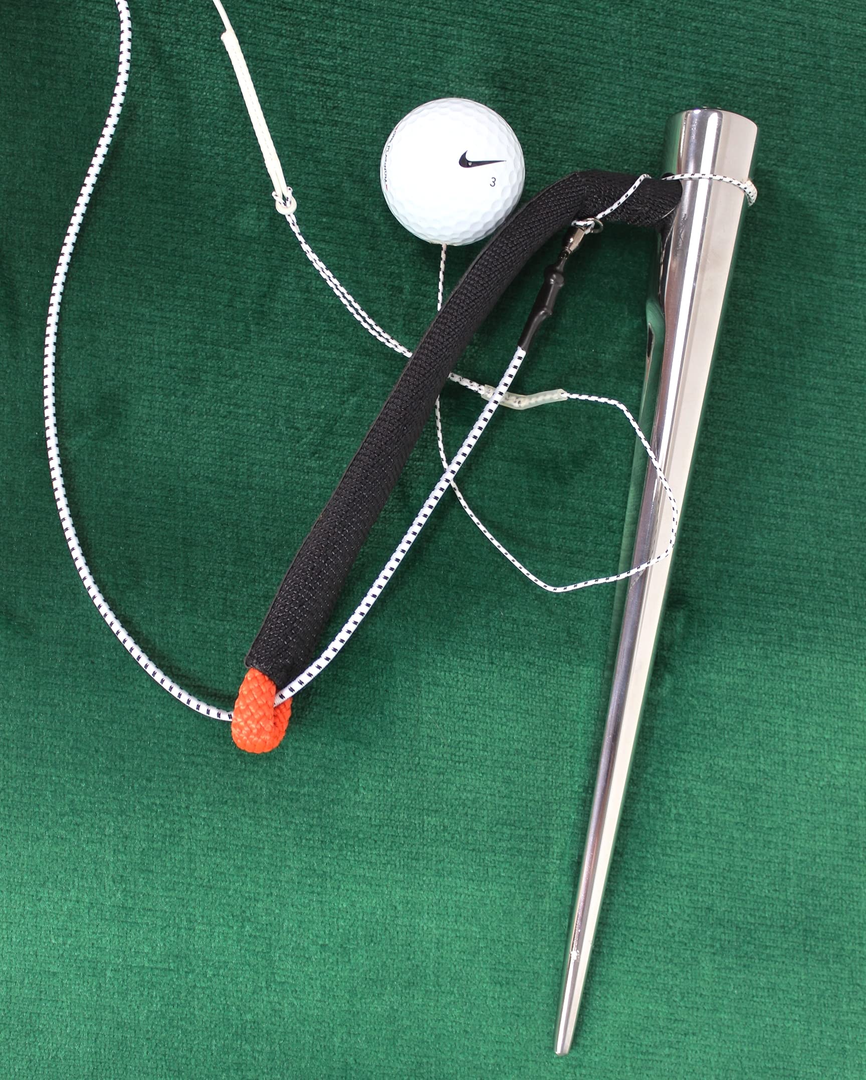 Golf Abschlag Trainer Golf-Back-Ball für Garten Driving-Range Swing Trainingshilfe Tools Back Ball Schwungtrainer Driver Schlaganalyse komplett mit Golfball Ersatzball