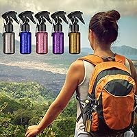 Vista 7 de Roshtia 20 botellas pequeñas de spray con llavero de 2 onzas, botellas de plástico de spray recargables de 2.0 fl oz de tamaño de viaje con 1 hoja
