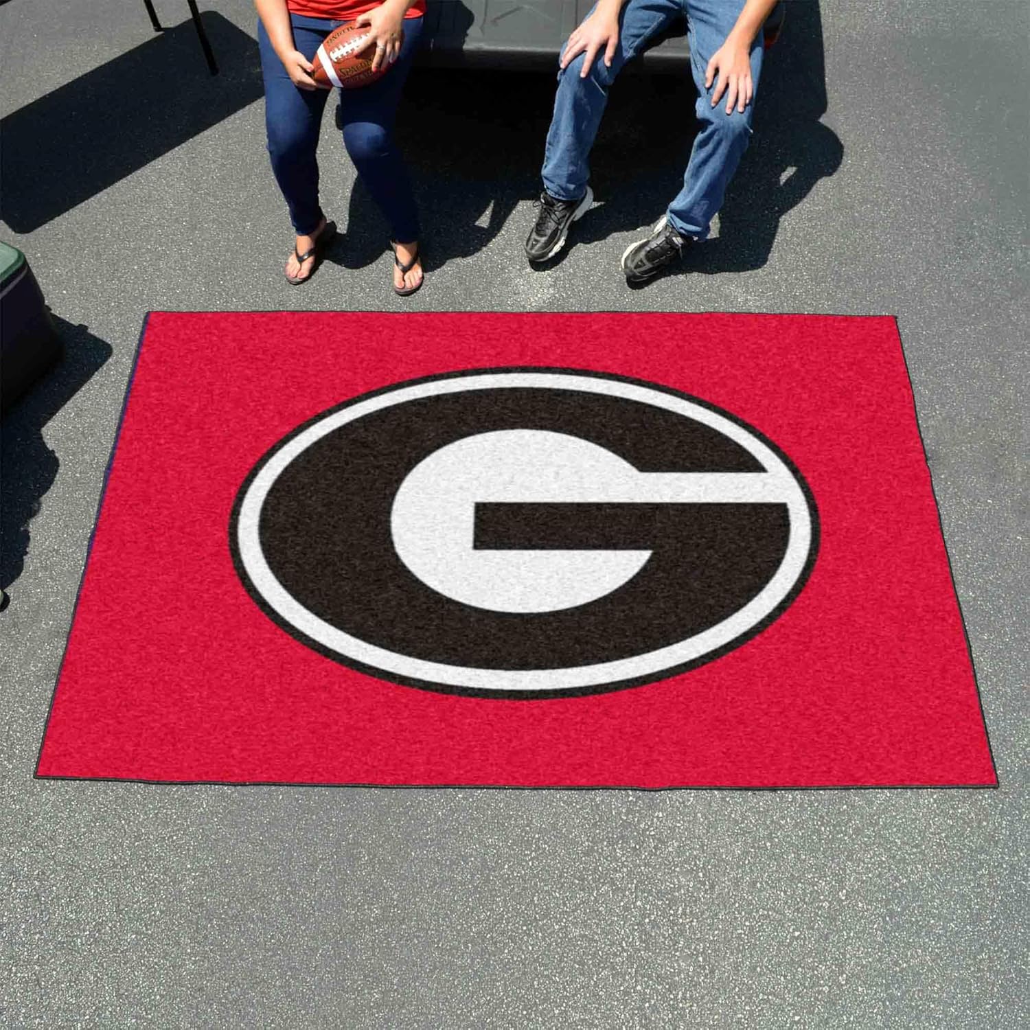 FANMATS 4995 Georgia Bulldogs Ulti-Mat Rug - 5ft. x 8ft. | Sports Fan Area Rug, Home Decor Rug and Tailgating Mat - G Primary Logo, Red