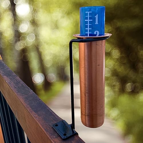 Miniatura 10 de Medidor de lluvia más fresco del mundo, base de mesa, cobre, medición, monitor, conserva, precipitación, fácil de leer, cubierta, patio, jardín,
