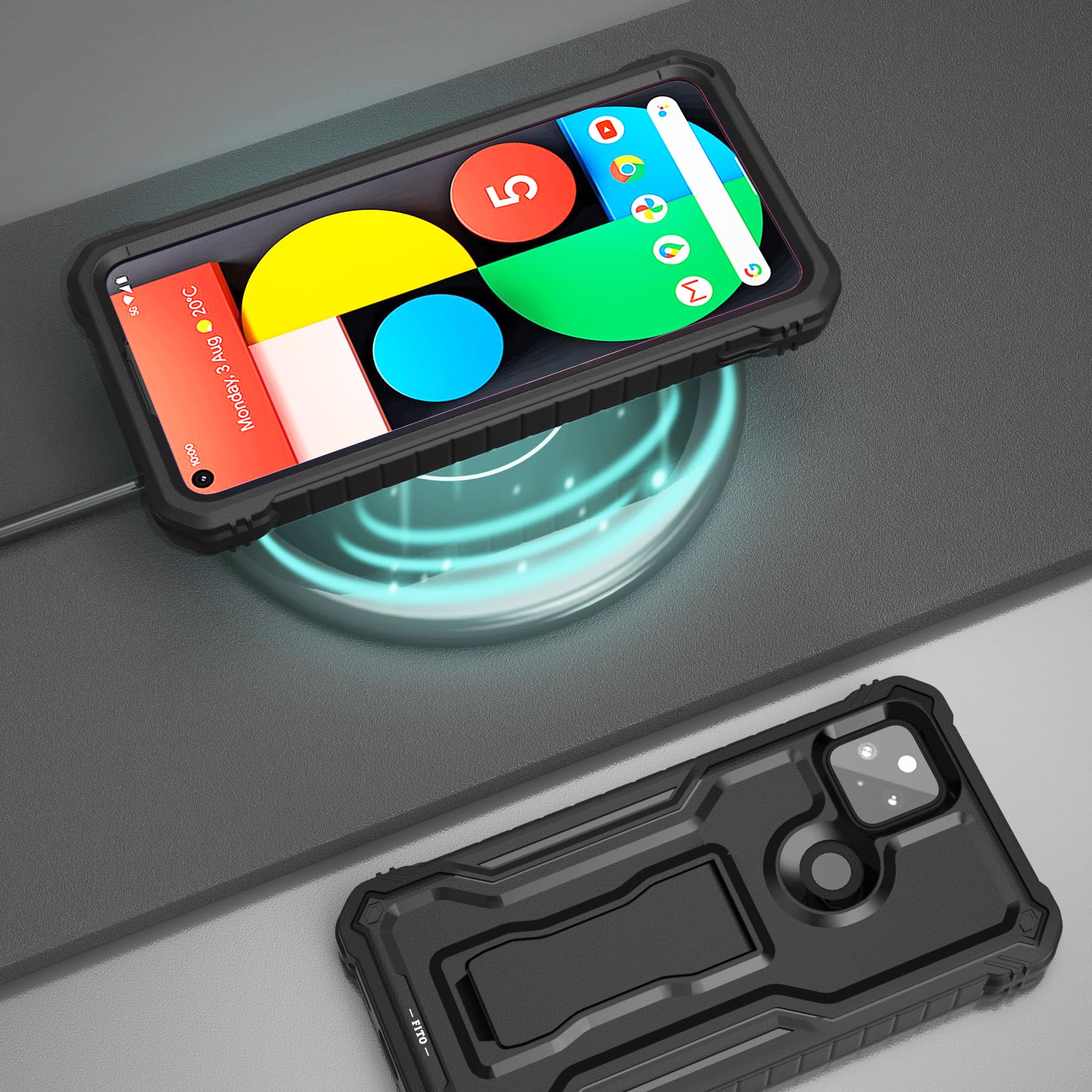 Amazon.co.jp: FITO Google Pixel 5A用ケース デュアルレイヤー 耐衝撃