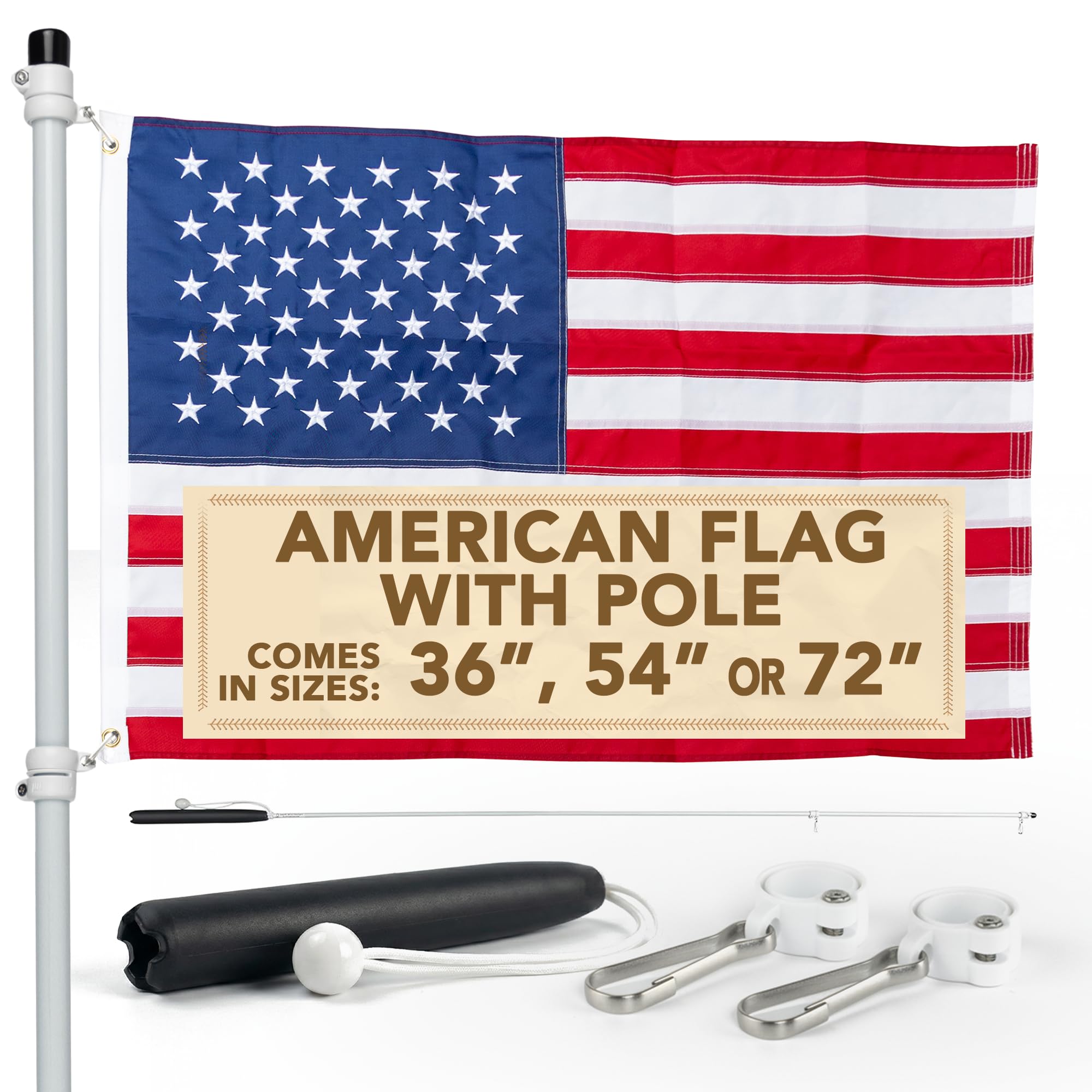 South Wind Designs Boat Rod Holder Flag Pole with Rotating Mounts - Premium Flagpole Kit with Swivel Mounts for Rocket Launcher & Fishing Boats, Solid