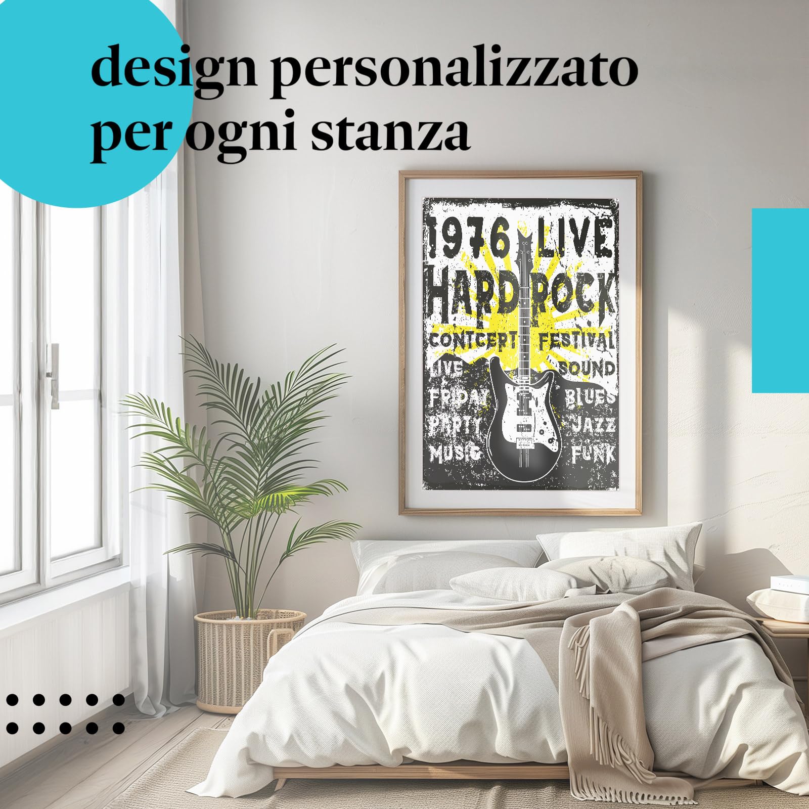 Postereck - 2148 - Poster Hard Rock Festival, chitarra musica concerto - Stampa con Scritta, Decorazione da Parete, Quadri, Ideen Regalo - Tela - 100,0 cm x 75,0 cm