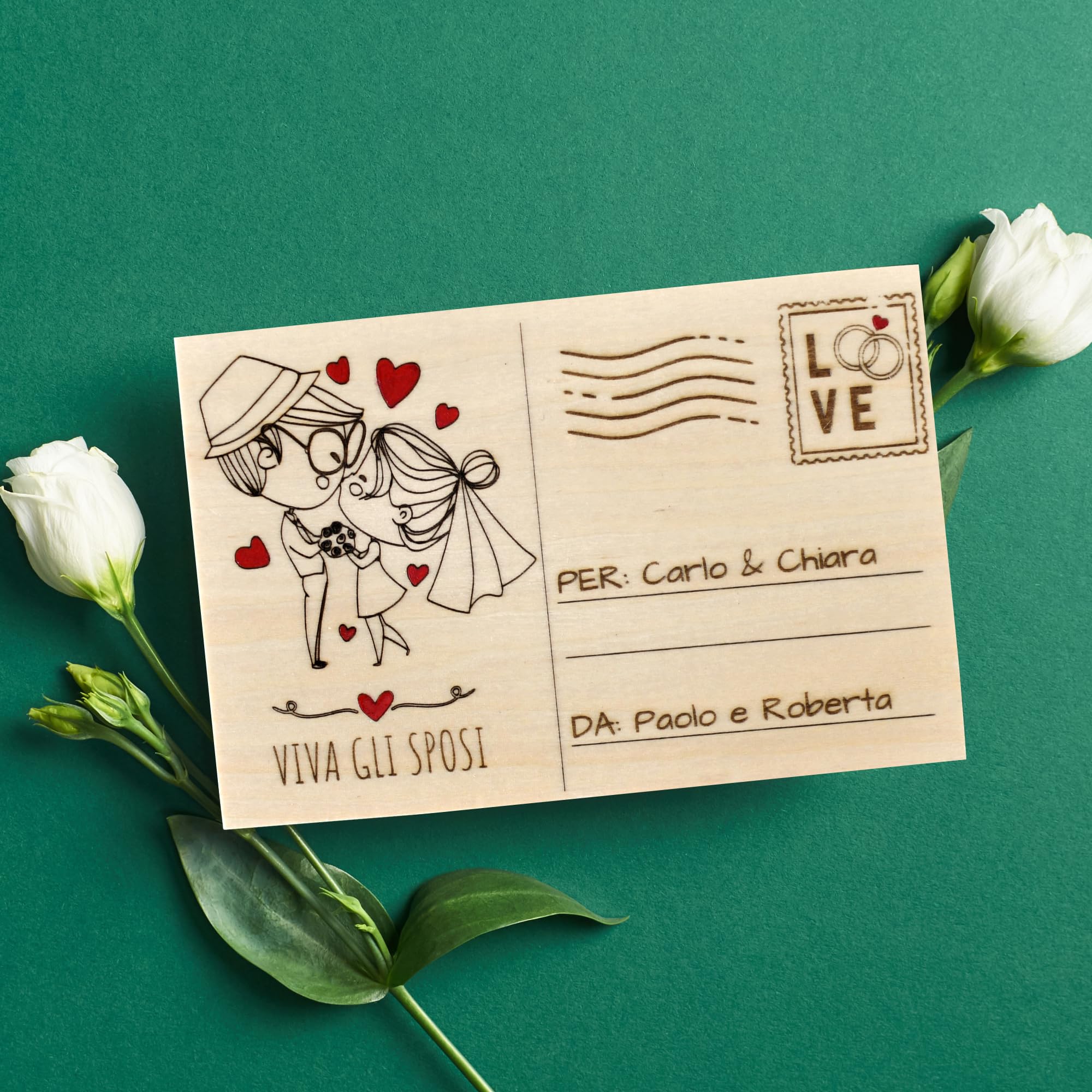 Biglietto di Auguri Matrimonio - Felice Matrimonio stampa sposi con busta portasoldi