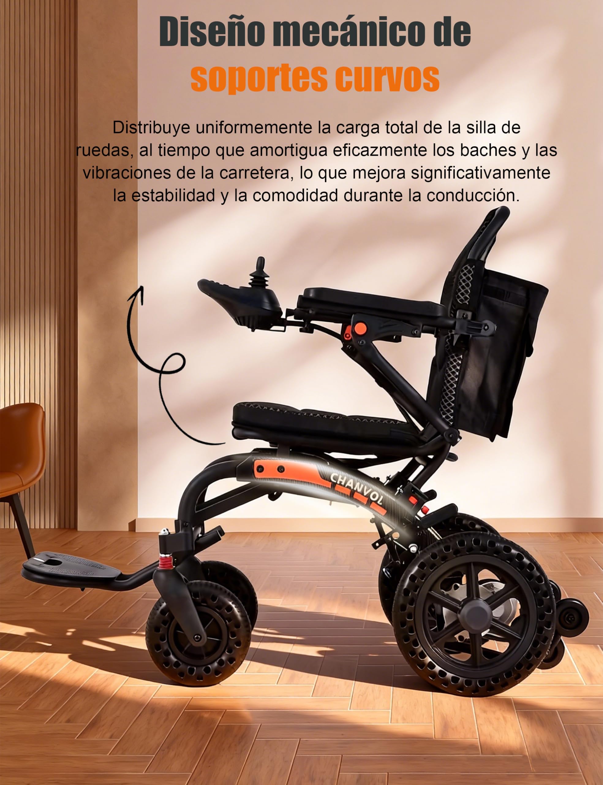15,8kg Silla de Ruedas Eléctrica Plegable Ligera, 500W Motor, Carga Máxima 150kg, Portátil Adecuada para Personas Mayores en Casa o Cuando Viajan