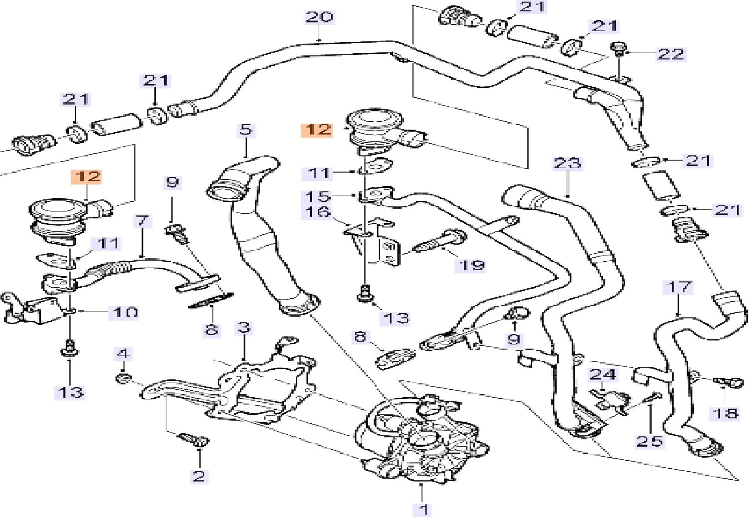 Saab Original 9-4x, 9-5, 9-3 Secondary Air Pump Check Valve 12793759