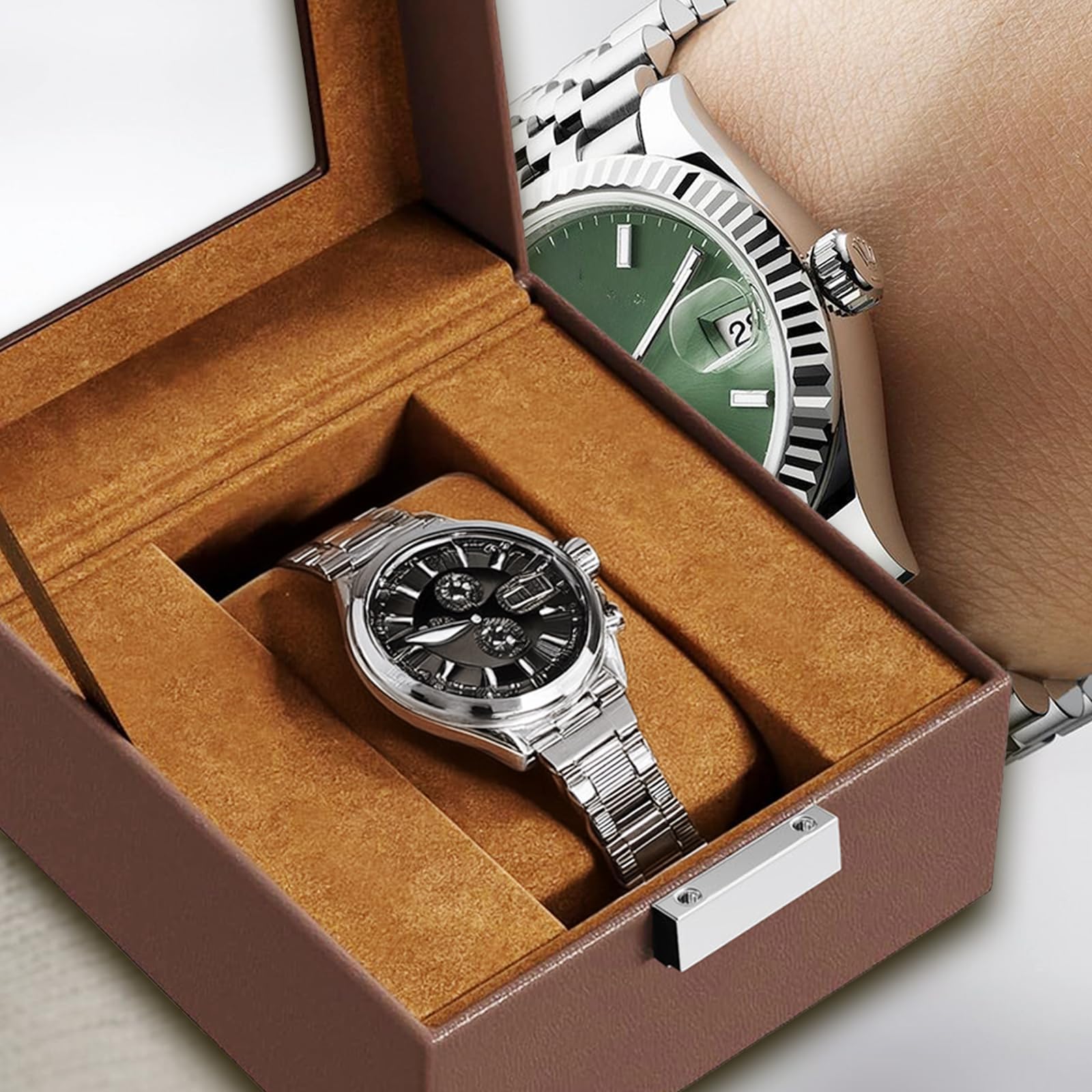 Amazon.co.jp: Mocamoro 腕時計ケース 1本用 ウオッチボックス 男性