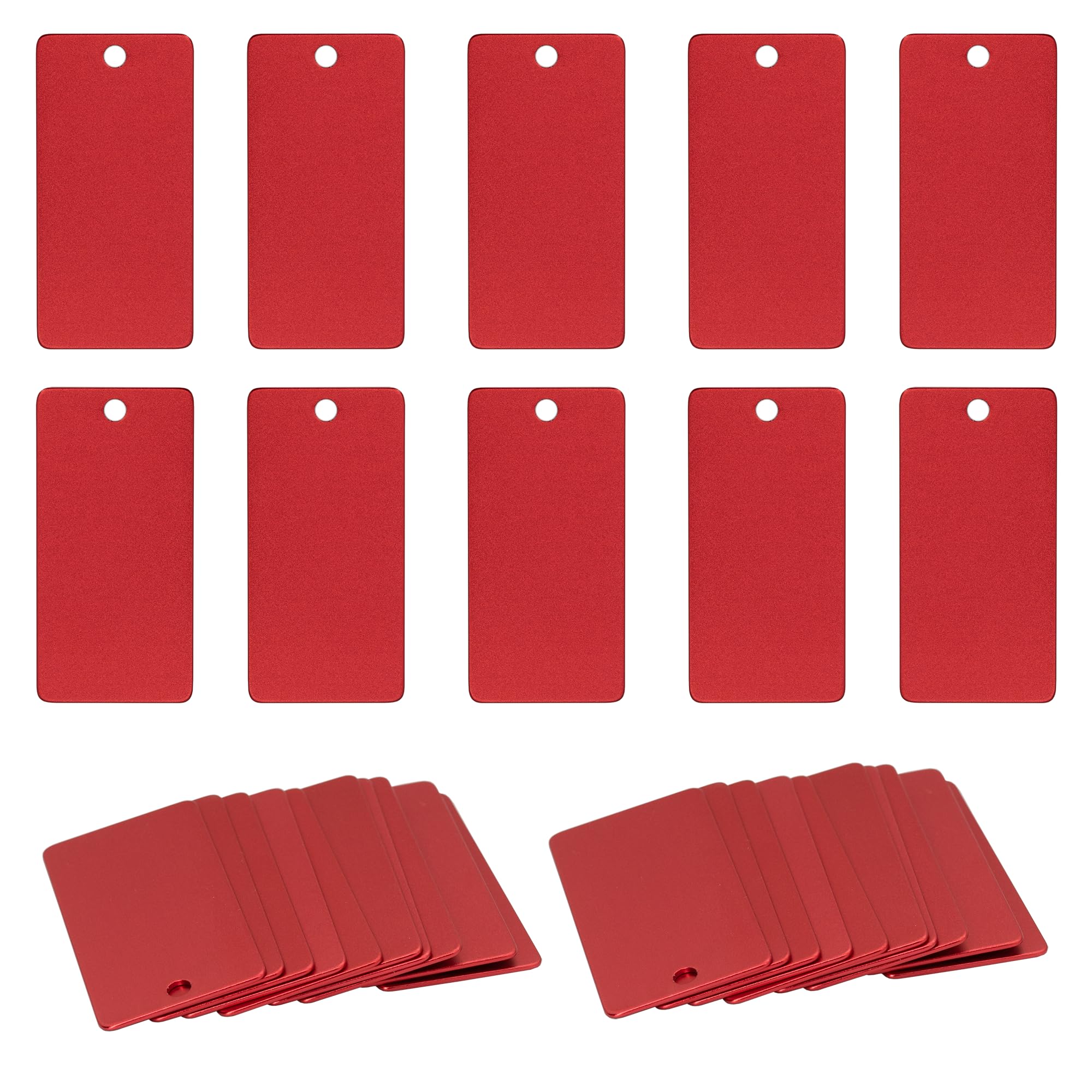 StayMax Anodized Aluminum Engraving Blanks 1x2 Inch 50 Pack (Red)