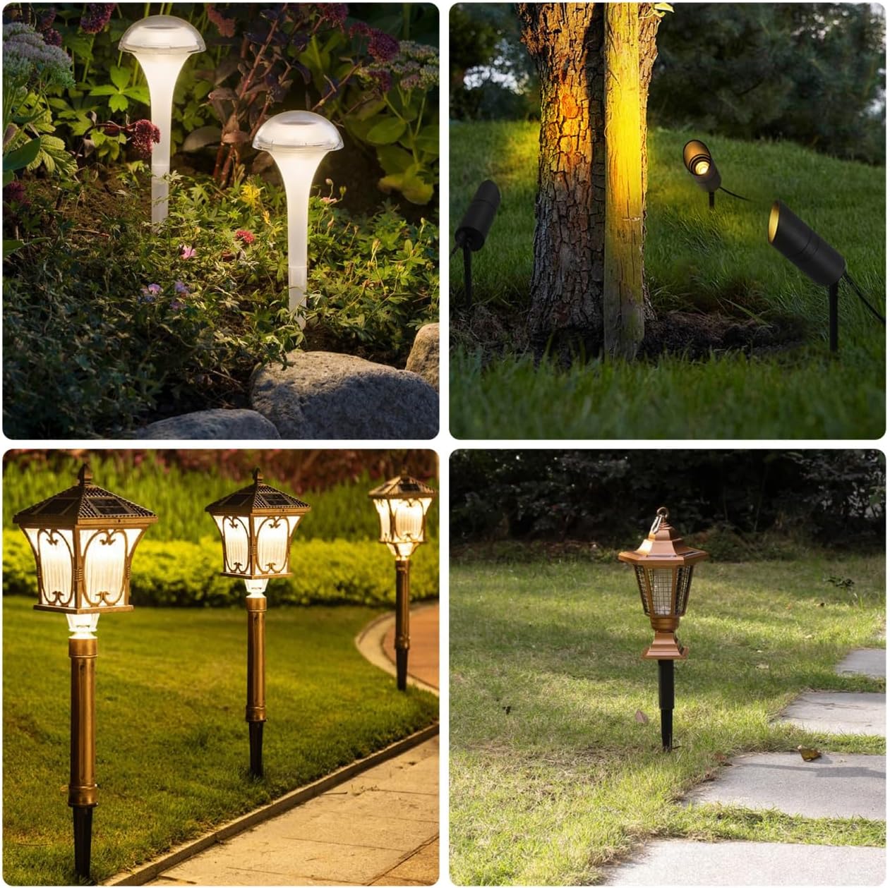 DOITOOL 20 Pack Solar Light Stakes Replacement 5.5 inch Pathway Light Stake ABS Plastic Reinforced Ground Spikes for Garden, Pathway, Christmas Lighting, Black