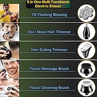 Vista 7 de Head Shavers for Bald Men - Upgraded Detachable Men's Electric shavers - IPX6 Waterproof Electric Razor for Men - 7D LED Display Rechargeable