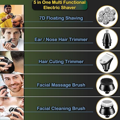 Miniatura 7 de Afeitadoras de cabeza para hombres calvos, afeitadoras eléctricas desmontables mejoradas para hombres, maquinilla de afeitar eléctrica impermeable