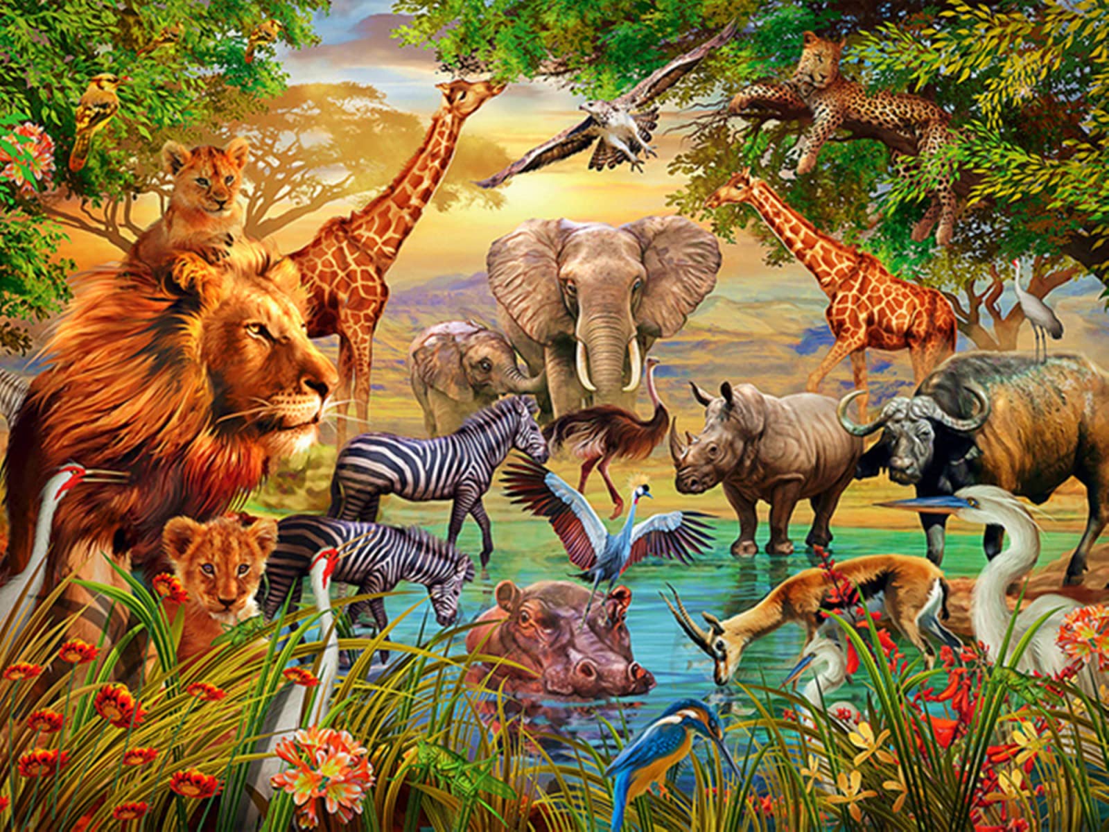 YJPZZG Jigsaw Puzzle Puzzle Grande De 3000 Piezas Animales Salvajes Rompecabezas DifíCiles Rompecabezas Imposibles Rompecabezas Tamaño Final 122×81cm