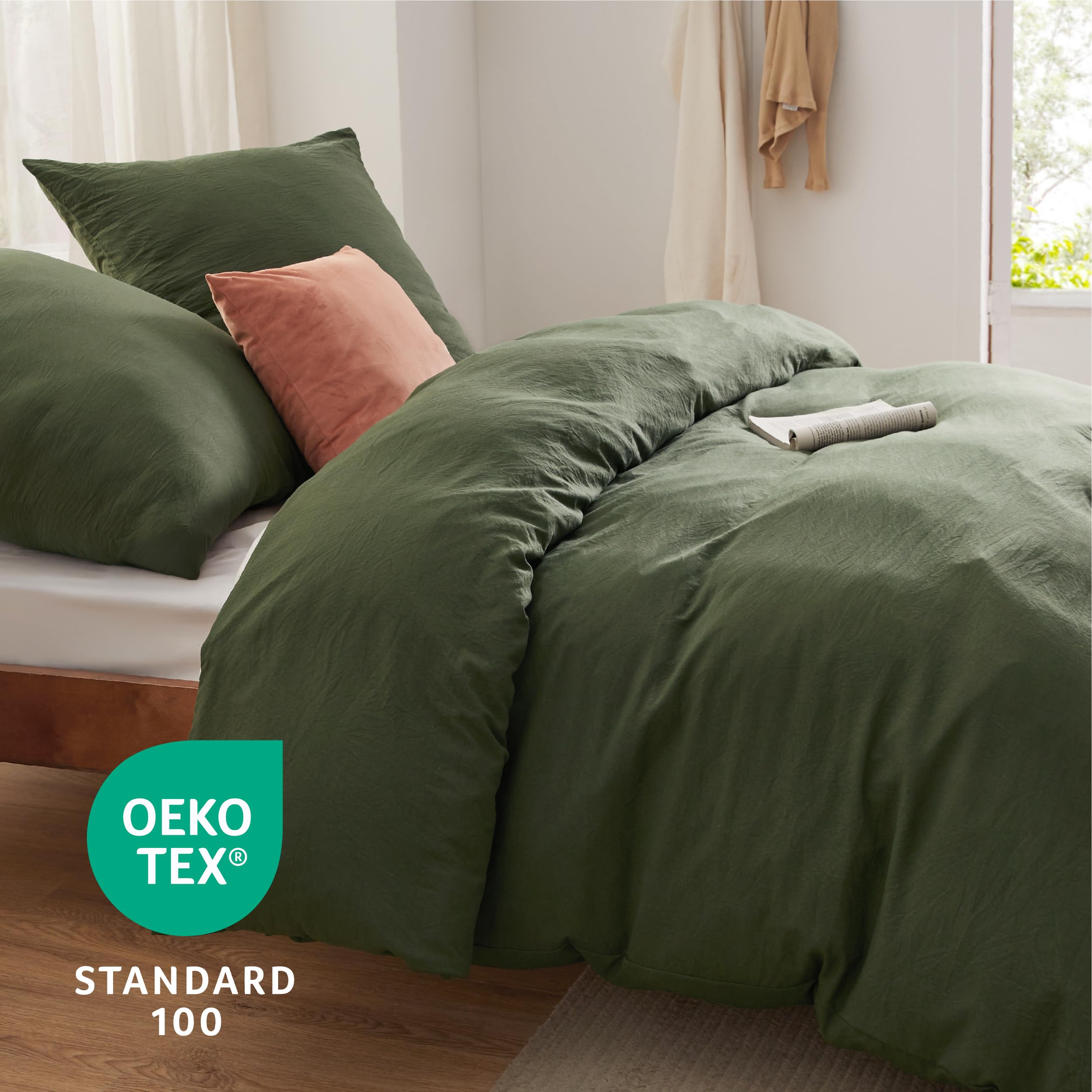 Parure Lit 220x240 Dreamzie Microfibre Botanique Vert Sauge Parure De Lit Dreamzie 220x240cm Motif Botanique Vert Sauge - Housse Couette + 2 Taies 65x65cm Drap Housse 140x190