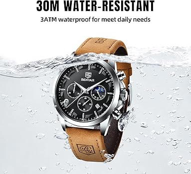 Amazon | 腕時計 メンズ BENYAR マルチカレンダー、クロノグラフ
