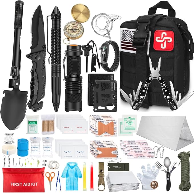 TAIMASI 238 Pcs Emergency Survival Kit with First Aid Kit