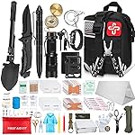 238Pcs Emergency Survival Kit and First Aid Kit, Professional Survival Gear Tool with Tactical Molle Pouch and Emergency Tent for Earthquake, Outdoor Adventure, Camping, Hiking, Hunting