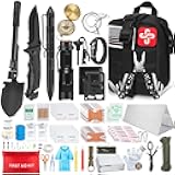 238Pcs Emergency Survival Kit and First Aid Kit, Professional Survival Gear Tool with Tactical Molle Pouch and Emergency Tent for Earthquake, Outdoor Adventure, Camping, Hiking, Hunting